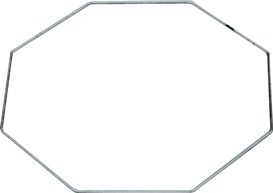 Gefertigter Drahtteil in Oktagon-Form hergestelt auf F2D von Numalliance